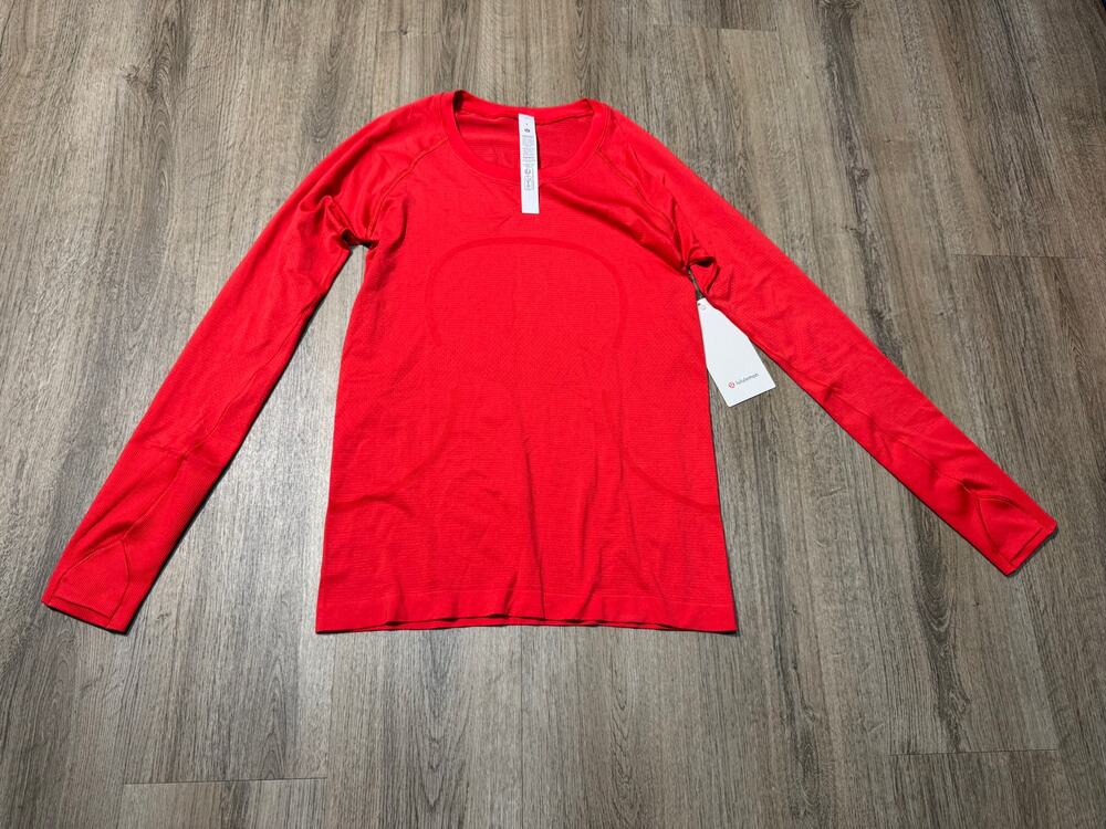 Lululemon Women's Red Swiftly Tech Long Sleeve 2.0